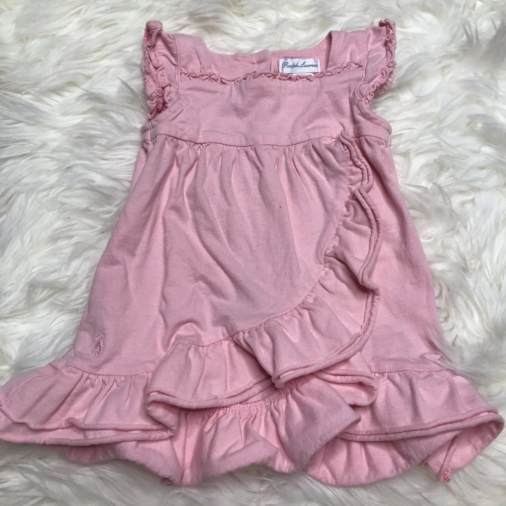 Ralph Lauren pale pink faux wrap dress size 6 months